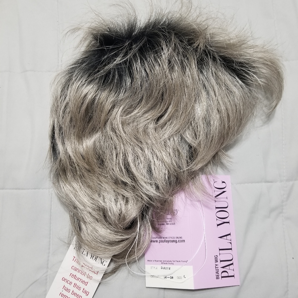 Daisy WhisperLite® Wig by Paula Young - 56#18 Soft Pewter Rooted Gray Large